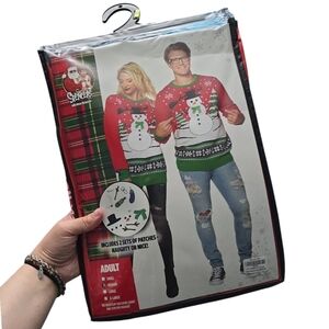 Snowman Christmas Sweater Naughty or Nice